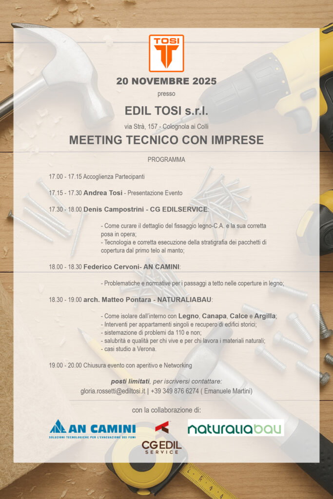 Meeting tecnico verona per imprese edili